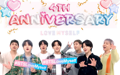 Celebrating the fourth anniversary of the LOVE MYSELF campaign!  The story of #BTSLoveMyself goes on!